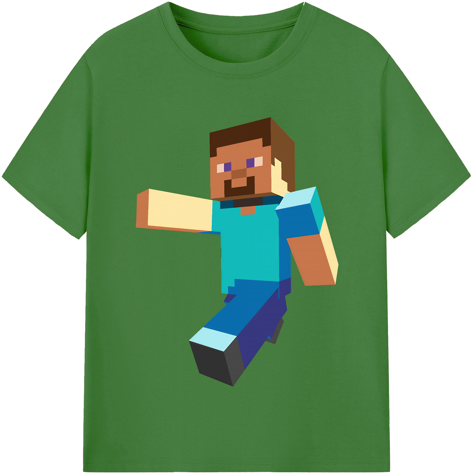 （画像用） マインクラフト ブロックの世界 Minecraft MC Block world レディースカジュアルプリントTシャツ（綿100％）